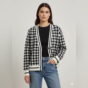 Madewell Black and White Plaid Women's Jacket